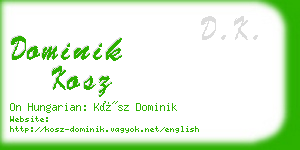 dominik kosz business card